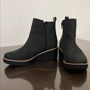 Elegant Black Wedge Ankle Booties